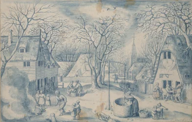 Dorfszene: Winter, 16. Jahrhundert