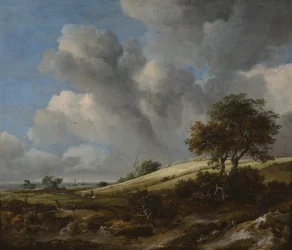 Landschaft mit einem Kornfeld am Meer