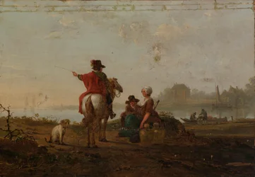 Niederländische Landschaft mit Figuren