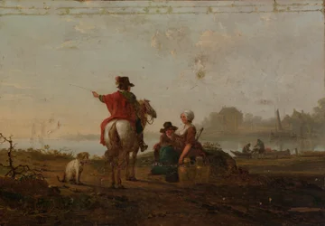 Niederländische Landschaft mit Figuren
