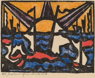 Landschaft mit Sonne