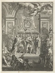 Maria Stuart überreicht Wilhelm III. den Kommandostab