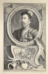 Porträt von Robert Dudley, Earl of Leicester, Illustration aus 
