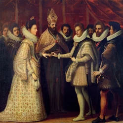 Die Hochzeit von Catherine de Medici (1519-98) und Henri II (1519-59) 1533