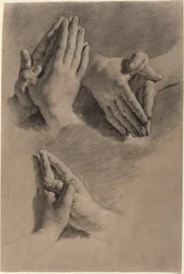 Drei Studien von betenden Händen (detail)