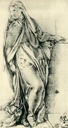 Skizze der Jungfrau Maria für eine Verkündigung, Mitte des 16. Jahrhunderts, 1943
