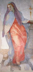 Die Verkündigung, Fresko, Detail, Capponi-Kapelle, Kirche Santa Felicita, Florenz