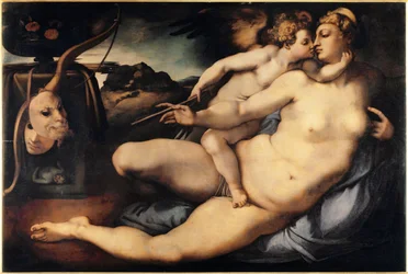 Venus und Amor, 1532-1534, Maße 128 x 197 cm, Florenz, Galleria dell
