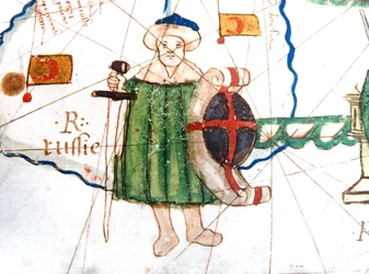 Detail der Türkei von einer Renaissance-Karte Europas, Jacopo Russo (nach), 1528