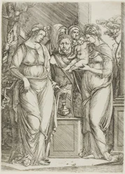 Opfer an Priapus, die große Platte