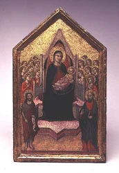 Die Madonna und das Kind mit Johannes dem Täufer, Paulus und Engeln