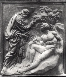 Erschaffung Adams, Tafel von der Porta Magna, ca. 1430