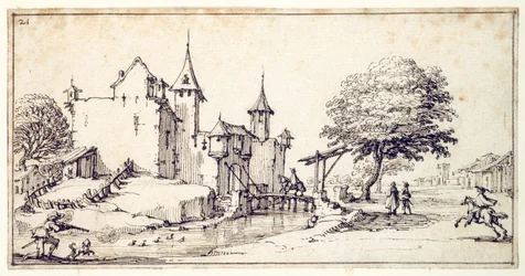 Ein Schloss mit Zugbrücke