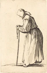 Bettlerin mit Rosenkranz