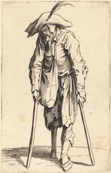 Bettler mit Holzbein