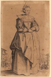 Dame mit dem Kopfschmuck, Blatt 1 der Folge „Die Noblesse“