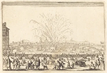 Feuerwerk am Arno, Florenz