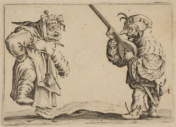 Die Tänzer mit einer Laute, aus der Serie Les Caprices, Set B, Nancy
