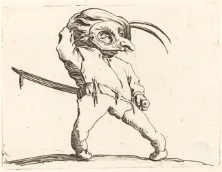 Maskierter Mann mit verdrehten Füßen, ca. 1622