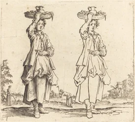 Bäuerin mit Korb auf dem Kopf, Vorderansicht, 1617-1621