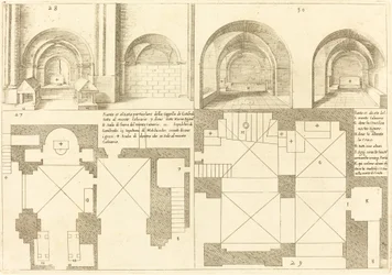 Plan und Aufriss der Kapelle von Godefroy de Bouillon
