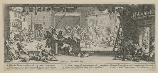 Plünderung eines Bauernhofes, Blatt 5 der Folge "Grauen des Krieges"