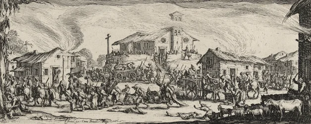 Plünderung und Verbrennung eines Dorfes, 1633