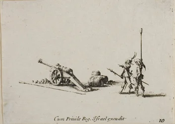 Vorbereitung zum Abfeuern der Kanone, Tafel zehn aus Die militärischen Übungen