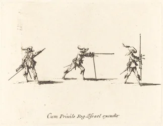 Einnahme der Schussposition mit dem Musket