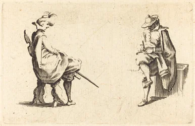 Zwei sitzende Figuren