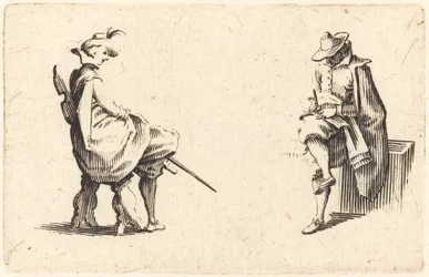 Zwei sitzende Figuren