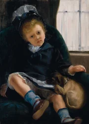 Mädchen mit Welpen