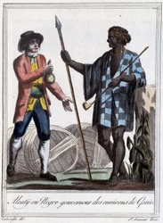 Alcaty oder Schwarzer Gouverneur der Umgebung von Gorée - in „Enzyklopädie der Reisen“ von Grasset St Sauveur, Paris
