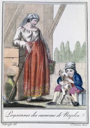 Bäuerin aus der Umgebung von Neapel - in „Encyclopedia of Travels“ von Grasset St Sauveur, Paris