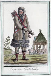 Bauer aus Kamtschatka - in „Enzyklopädie der Reisen“ von Grasset St Sauveur, Paris