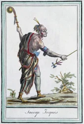 Irokesen-Wilder - in „Encyclopedia of travels“ von Grasset St Sauveur, Paris