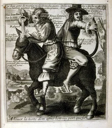 17. Jahrhundert gravierte Illustration aus einer Sammlung von Sprichwörtern. Paris 1657-1663. Von Jacques Lagniet