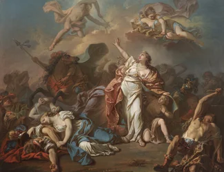 Apollo und Diana greifen die Kinder der Niobe an