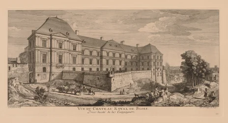 Ansicht des königlichen Schlosses von Blois, vom Land aus gesehen