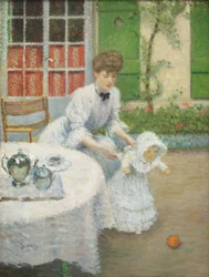 Jacques Wely Mutter mit ballspielendem Mädchen 1906