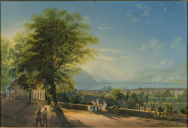 Vevey von der Terrasse von Saint-Martin