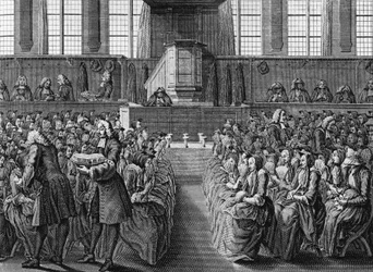 Abendessen der Anabaptisten, Gravur von Jacobus van der Schley aus Religiöse Zeremonien und Bräuche aller Völker der Welt