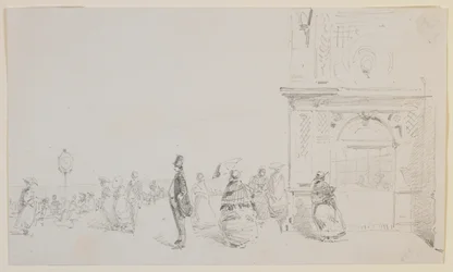 Eine Gruppe von Figuren auf einer Esplanade, 1857