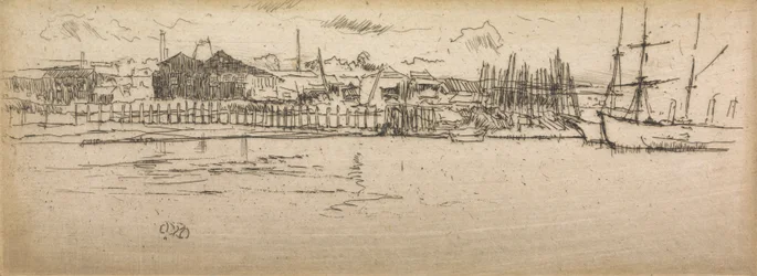 Trockendock, Southampton, aus einer Serie von zwölf Radierungen mit dem Titel Die Marineparade, 1887