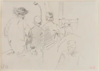 Vier Männer an Bord eines Bootes, 1858