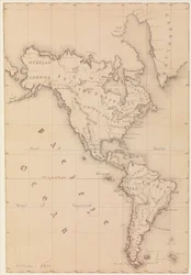 Karte der westlichen Hemisphäre (aus Skizzenbuch)