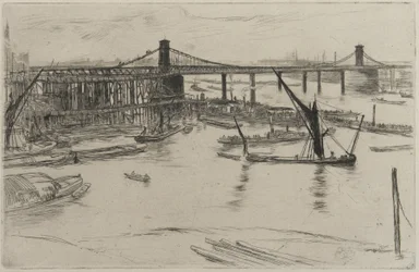 Alte Hungerford-Brücke, 1861