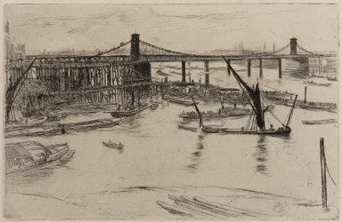Alte Hungerford-Brücke, 1861