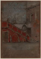 Die Treppe: Notiz in Rot