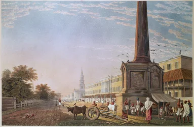 Writers Buildings, Kalkutta, graviert von Robert Havell, veröffentlicht 1824